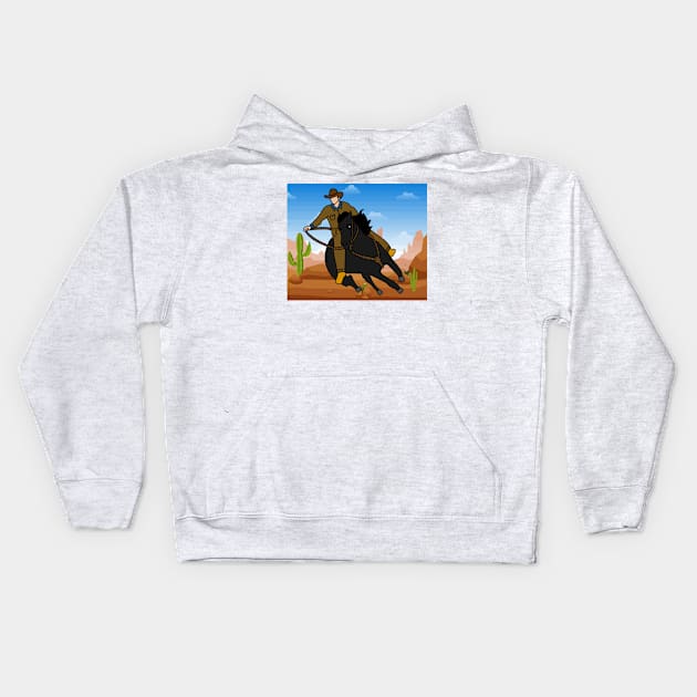 Rodeo Riding On A Horse Kids Hoodie by flofin
